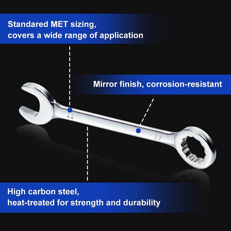 SPEEDWOX Mini Wrench Set Metric 10 Pcs Ignition Wrench Sets 4mm-11mm Open End and Box End Combination Spanner Wrench Set with Storage Pouches and Key Chains for Assembling Furniture Small Equipment - Image 2